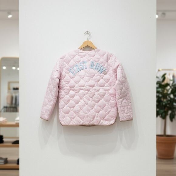 "Keep Things Simple" By First Row Denim Pink Quilted Jacket XL NWT - Picture 3 of 11